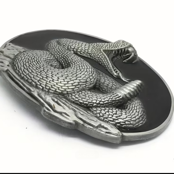 Cinto vaquero Culebra Cinto Vibora Western Rattlesnake  New Snake Belt Buckle Silver Tone Western Cowboy Biker Gothic Rattlesnake